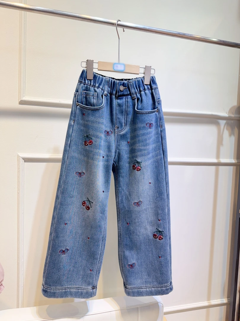 7597  H款儿童加绒牛仔裤