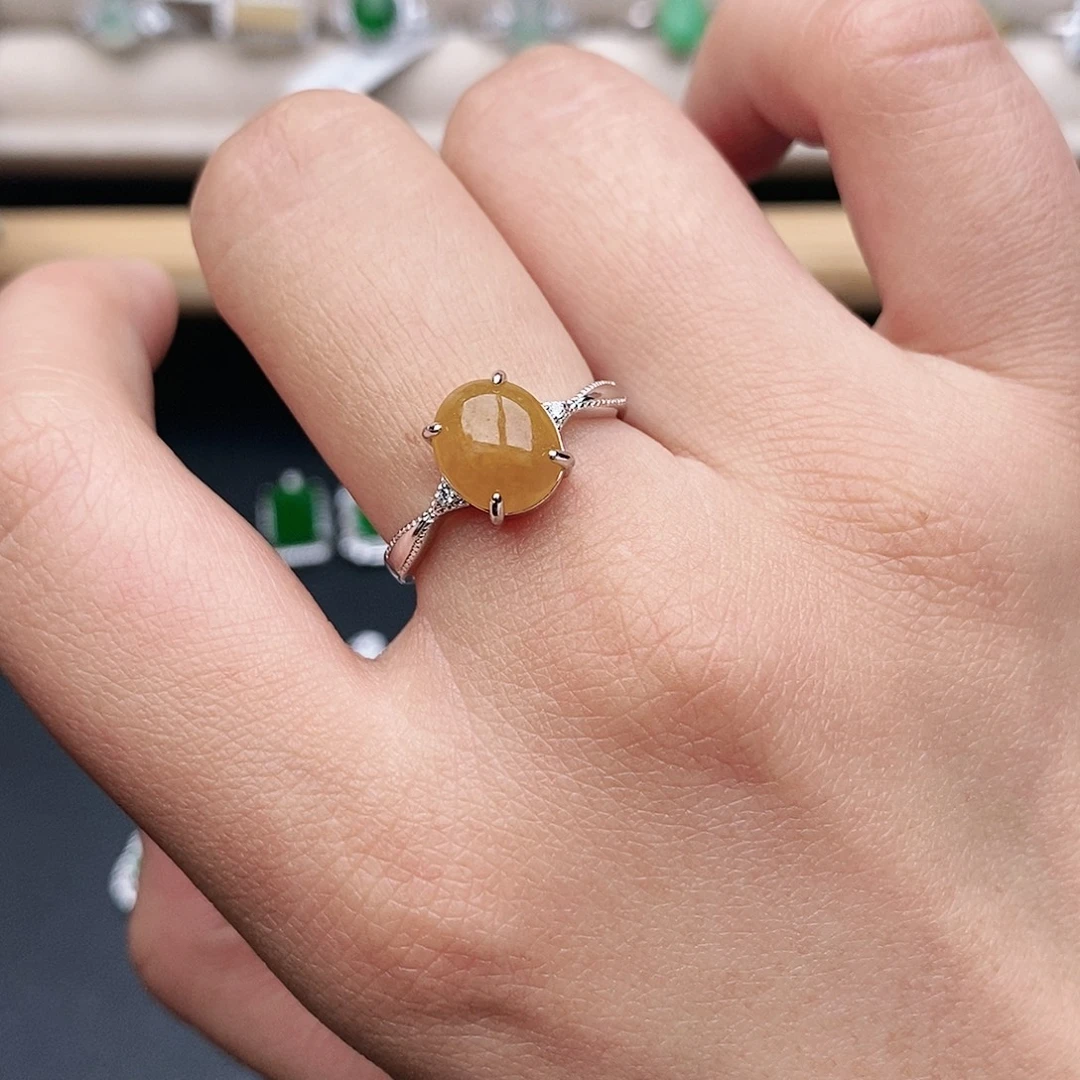 翡翠银S925镶嵌戒指