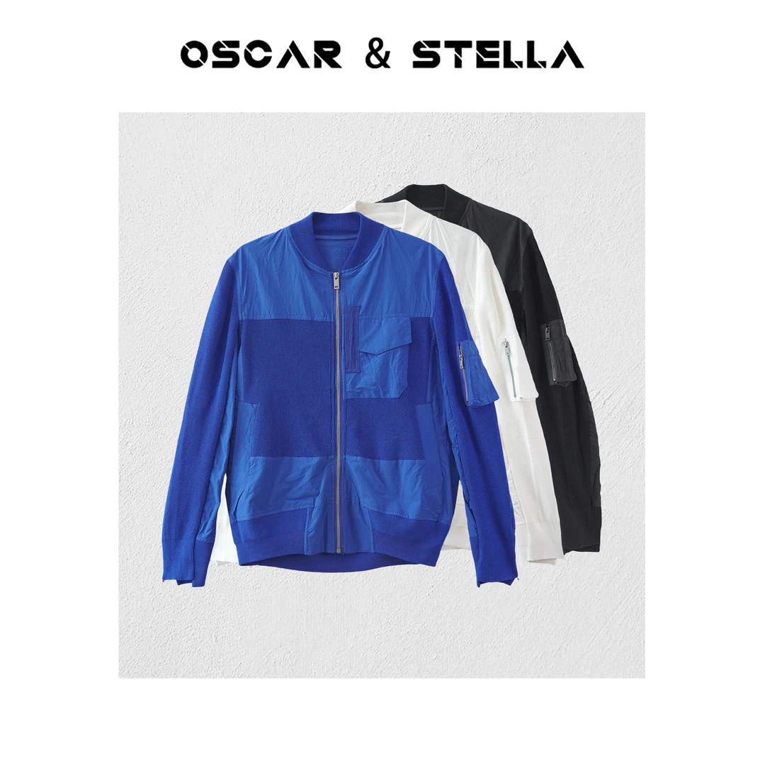 OSCAR&STELLA秋季时尚休闲拼接棒球领外套355-32102