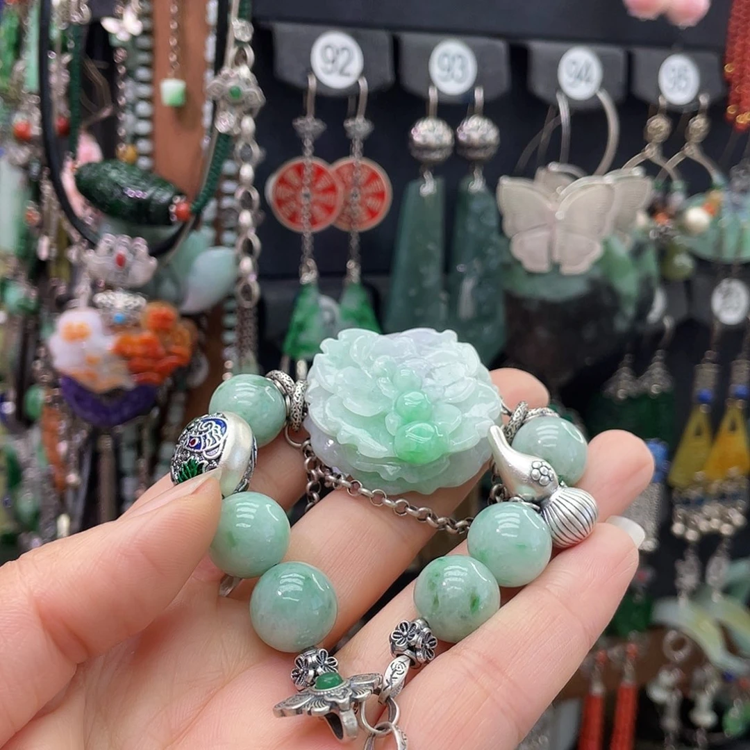 艺***子翡翠银S925镶嵌耳饰621ghhh