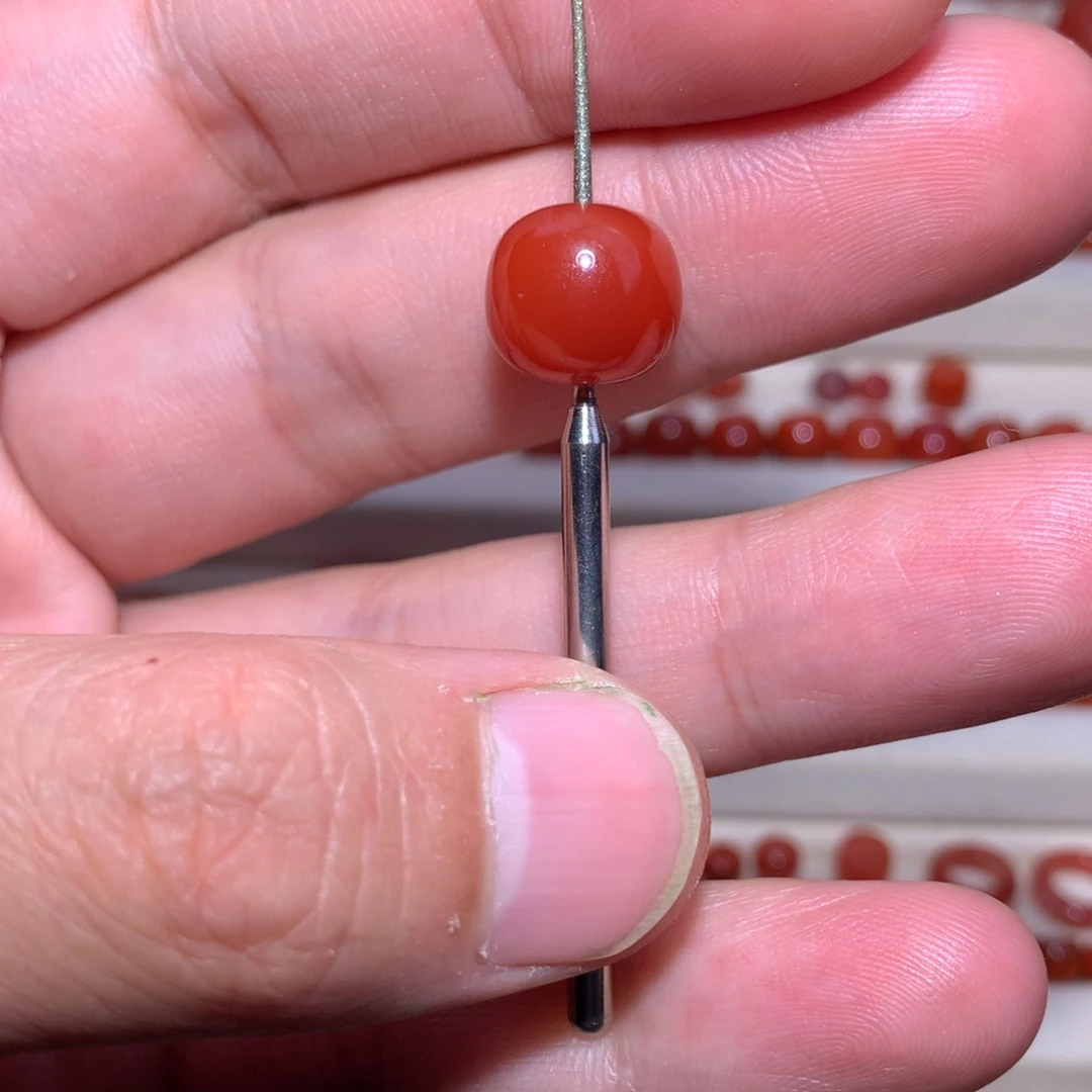 南红玛瑙未镶嵌11.7×10.7老型珠锦色