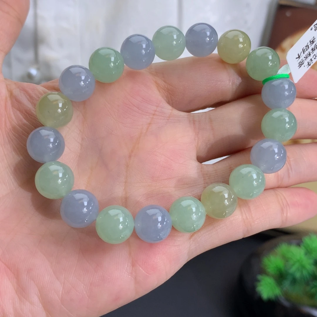 翡翠未镶嵌手串卡10冰胶马卡龙手串