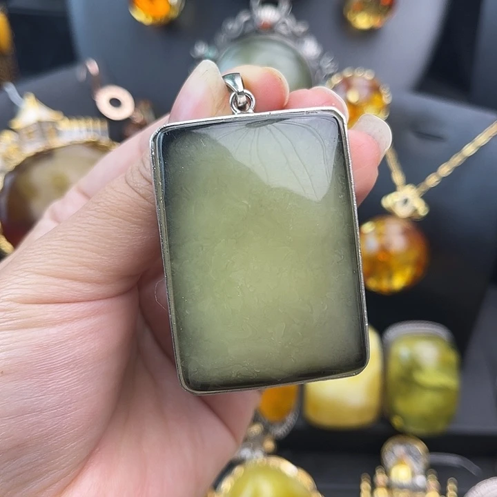 琥珀银S925镶嵌裸石