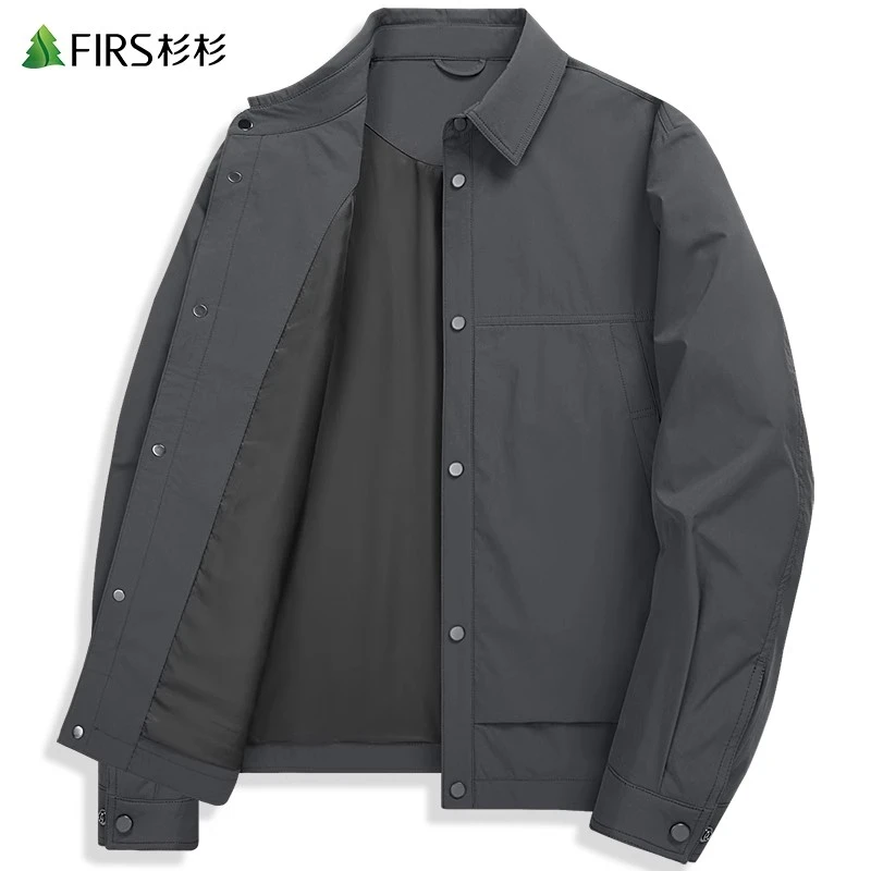 【高级灰】杉杉质感翻领夹克男2025春季新款商务上班防风中青年外套