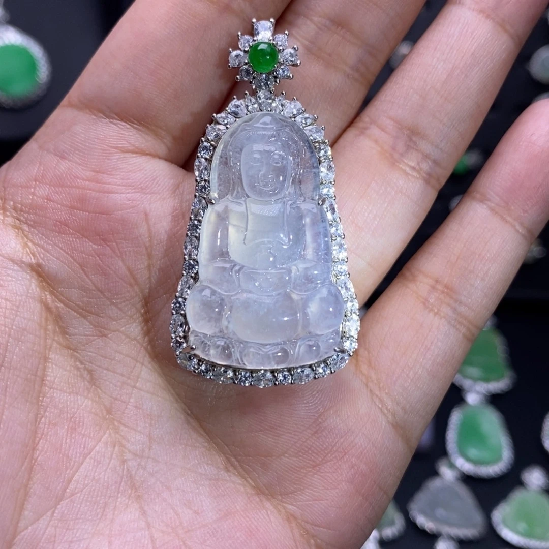 翡翠银S925镶嵌颈饰