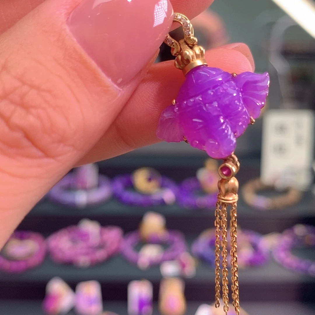 18K金镶嵌苏纪石（舒俱来）吊坠(不含链)