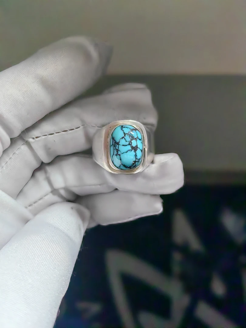 时尚复古手工制作松石戒指