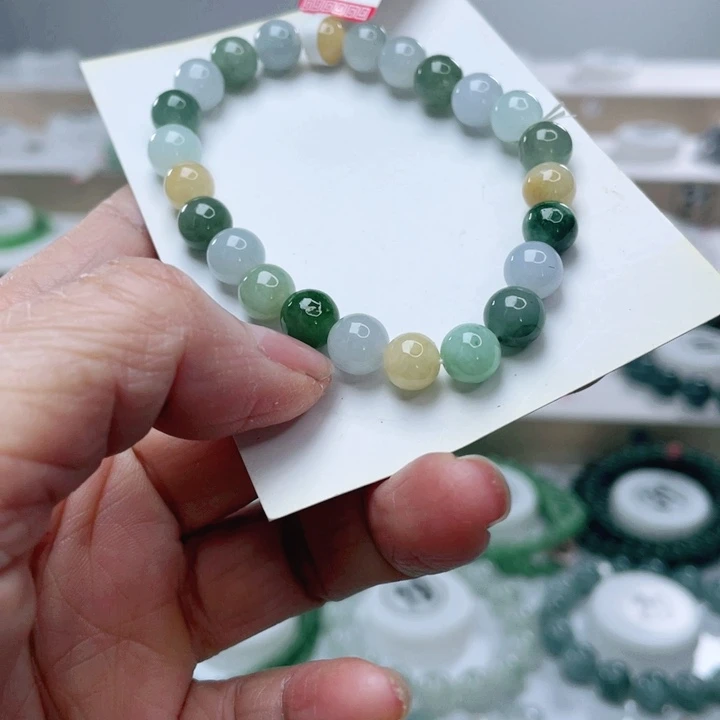 翡翠未镶嵌手链天然翡翠手链7.6mm