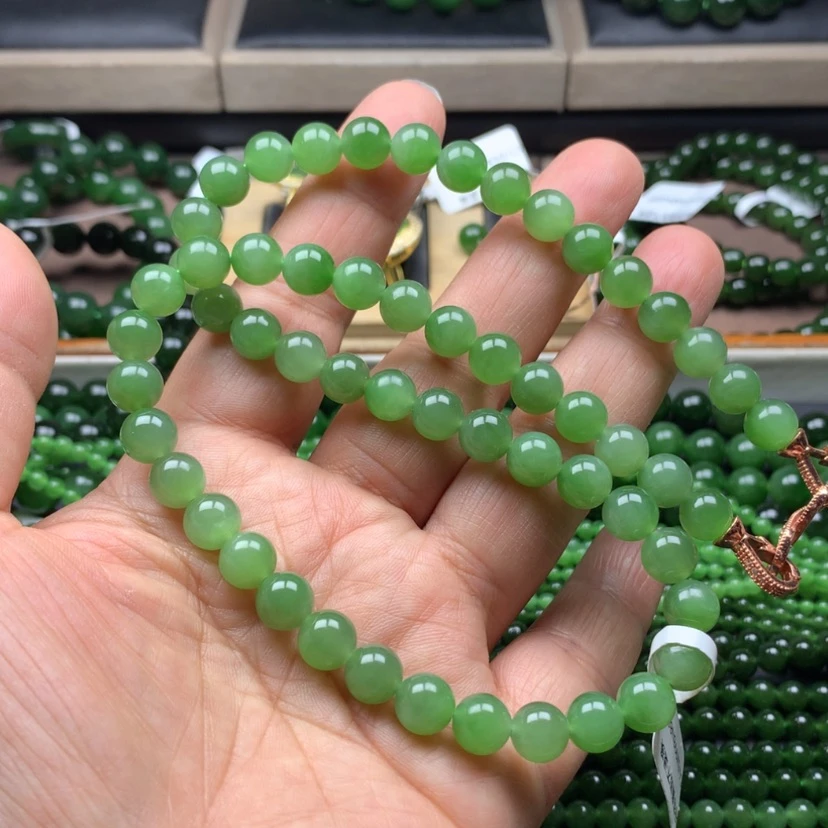 【闪购商品】颈饰未镶嵌和田玉（碧玉）冰果8m m