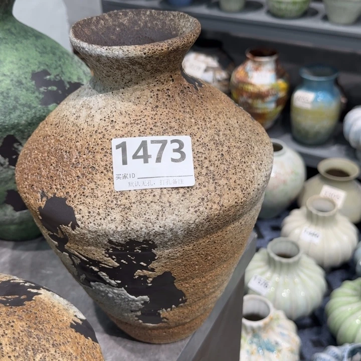 菲***)瓷片景德镇高温花器编码1473高33口6默认无孔
