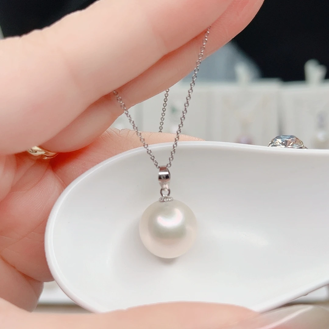 银S925镶嵌淡水珍珠吊坠(不含链)
