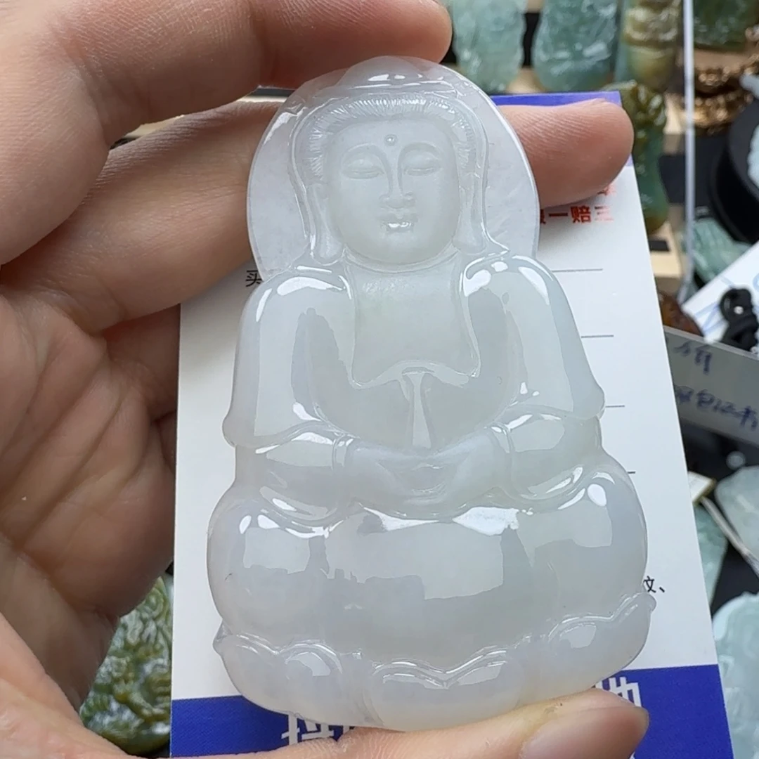 翡翠颈饰未镶嵌缅甸翡翠，观音