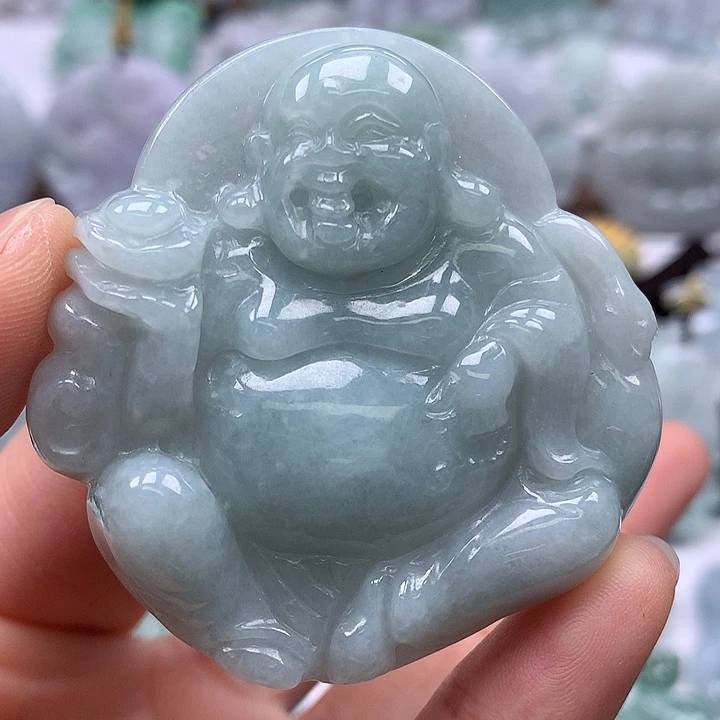 翡翠未镶嵌颈饰逍遥佛福利卡厚10+