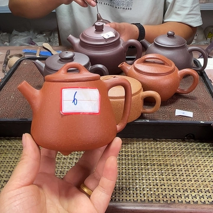 茶壶紫砂纯红降石瓢200