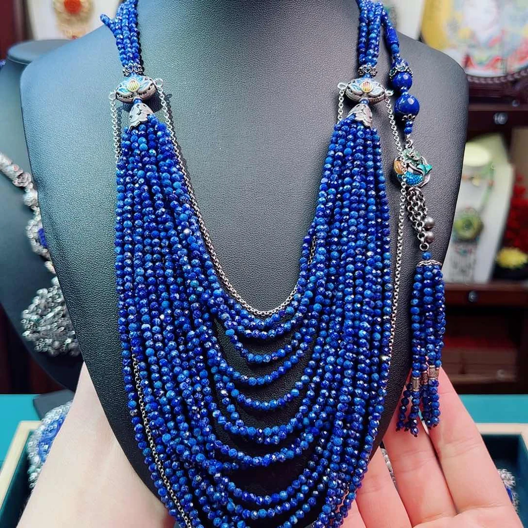 青金石未镶嵌项链项链