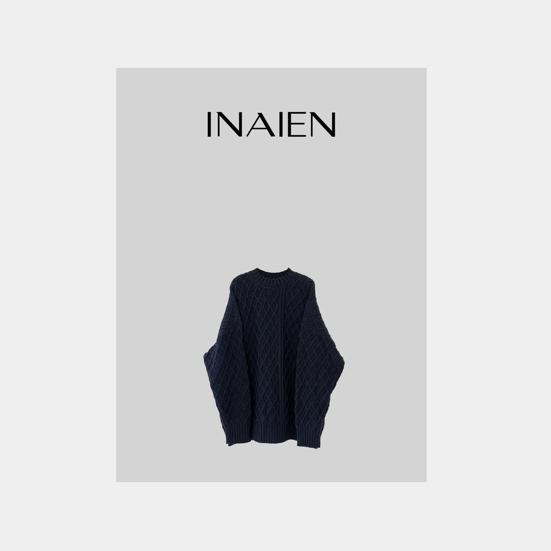 【INAIEN】线上款  重磅麻花毛衣 P3395