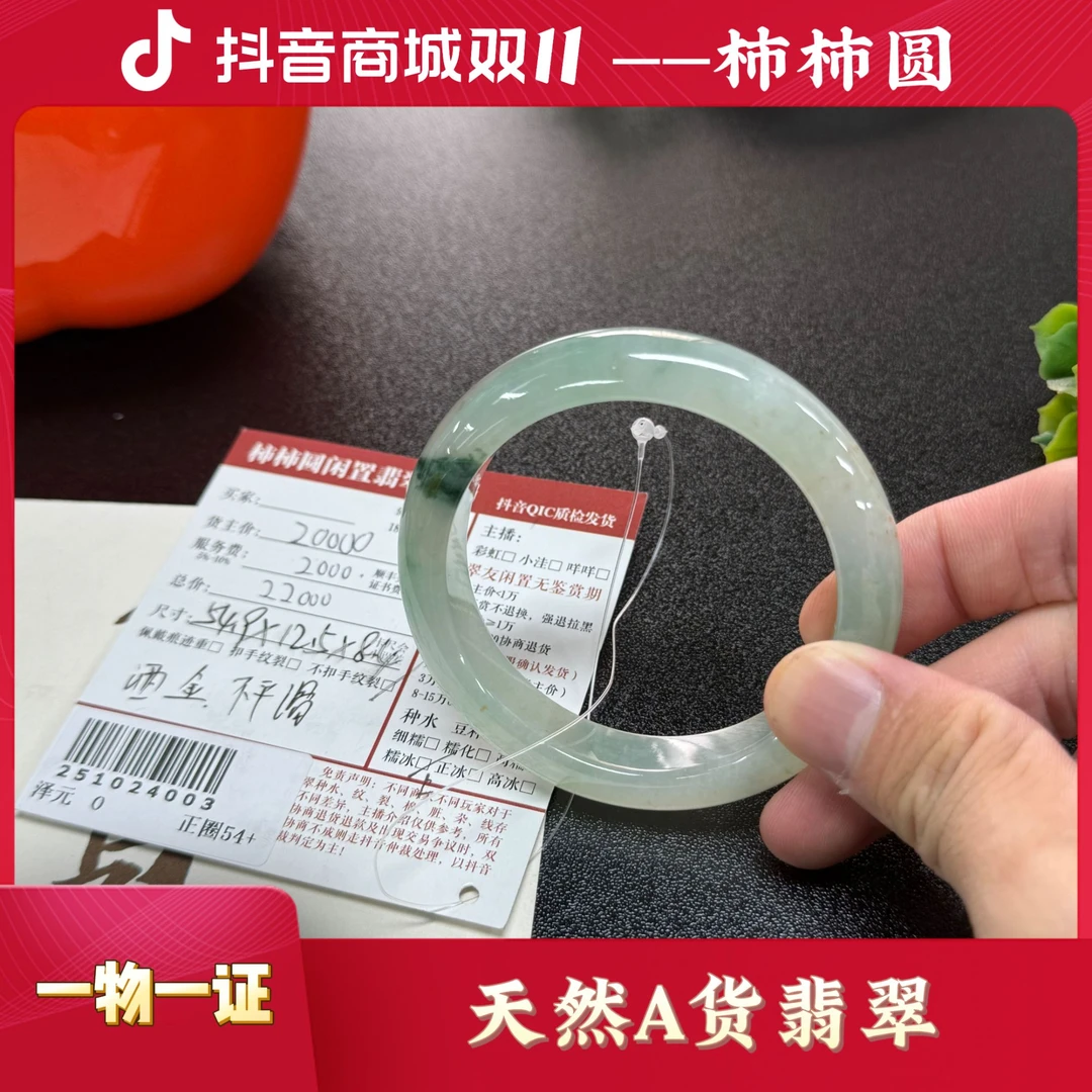 柿柿圆闲置翡翠手镯251024003