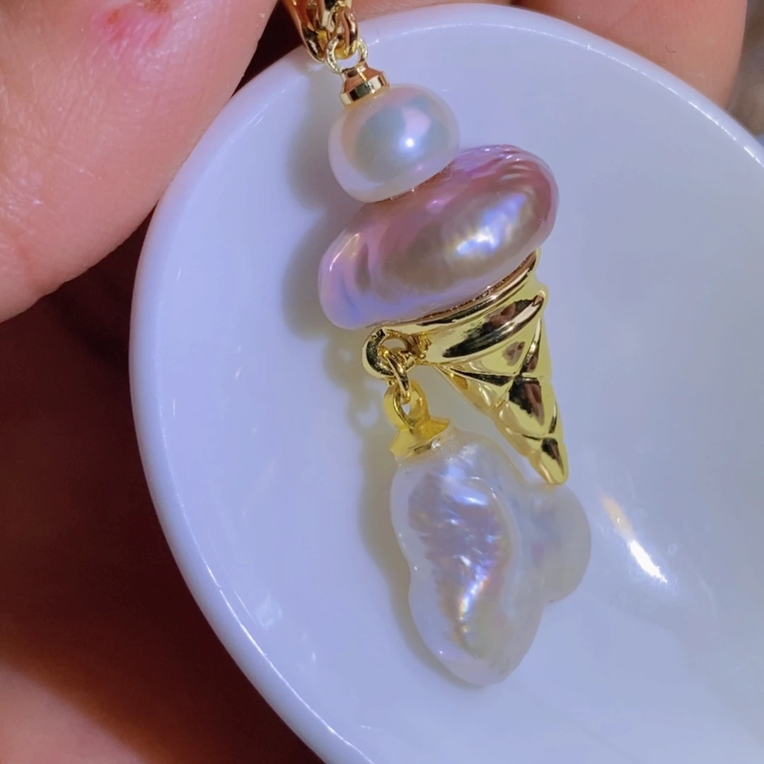 银S925镶嵌天然淡水珍珠淡水珍珠