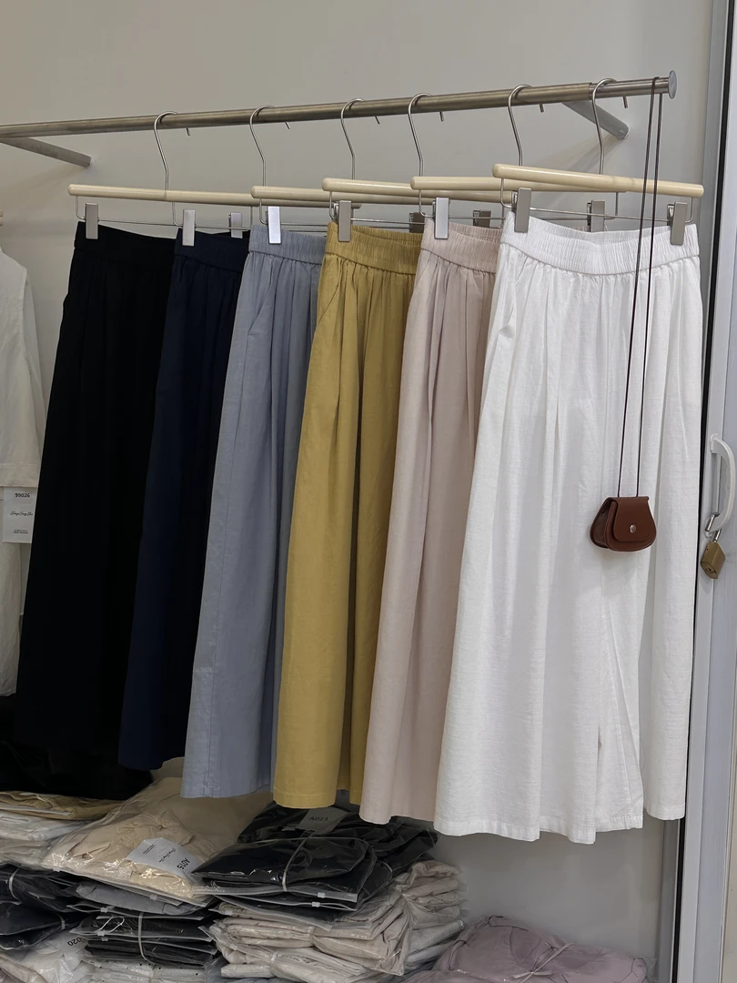 夏季韩系百搭宽松阔腿休闲裤不挑腿型舒适时尚