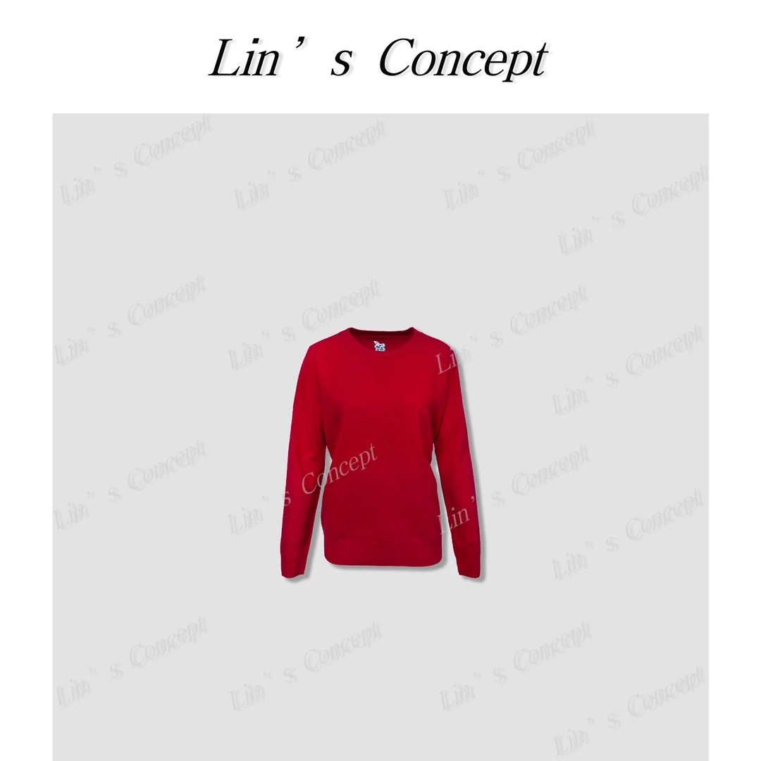 【Lin's concept】极简设计师款刺绣毛针织衫 DL2404715