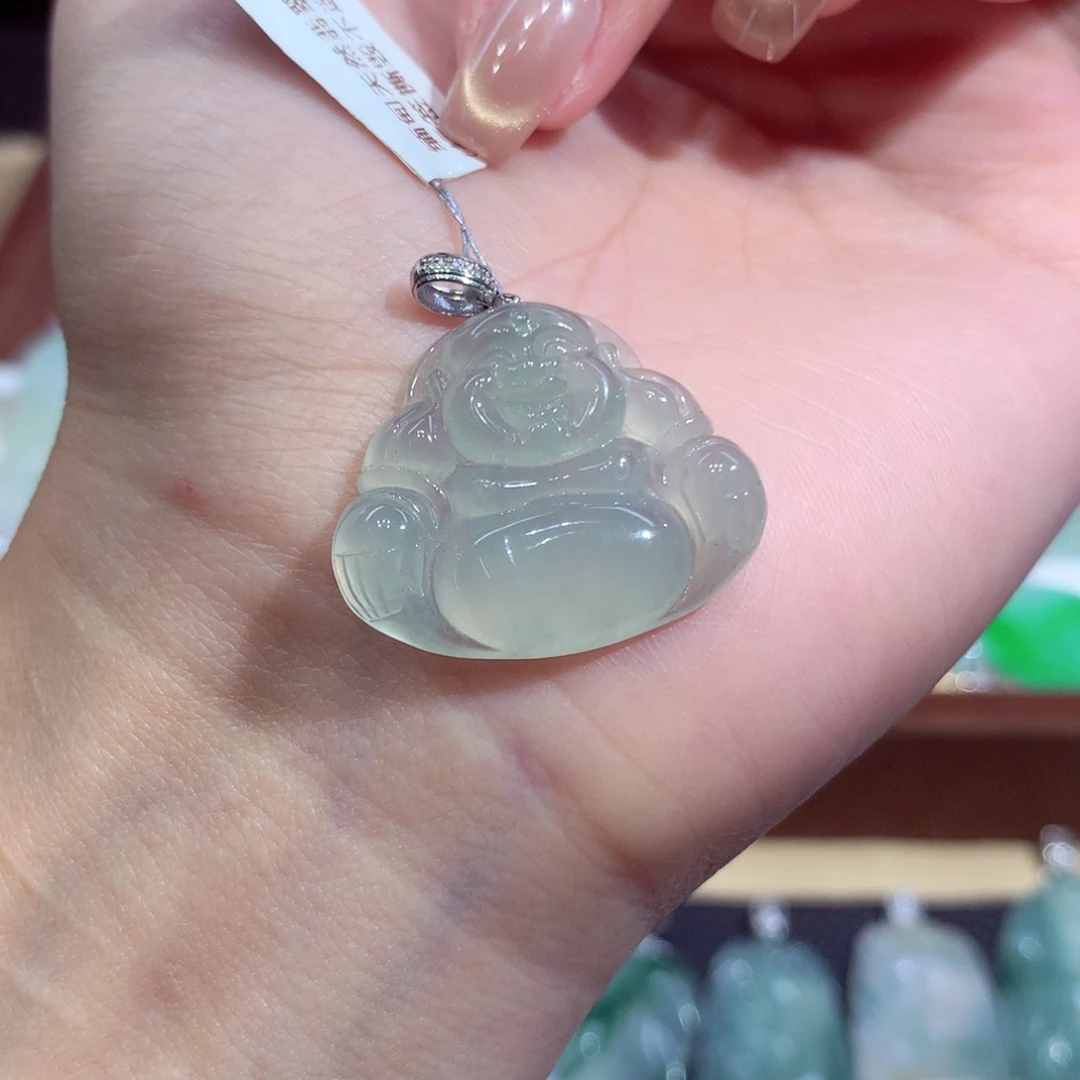 吊坠(不含链)18K金镶嵌翡翠