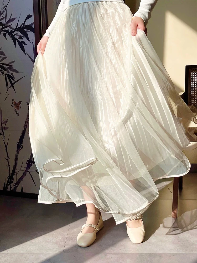 南江子旗袍衬裙纱裙半身裙打底百搭日常防走光国风遮胯显瘦