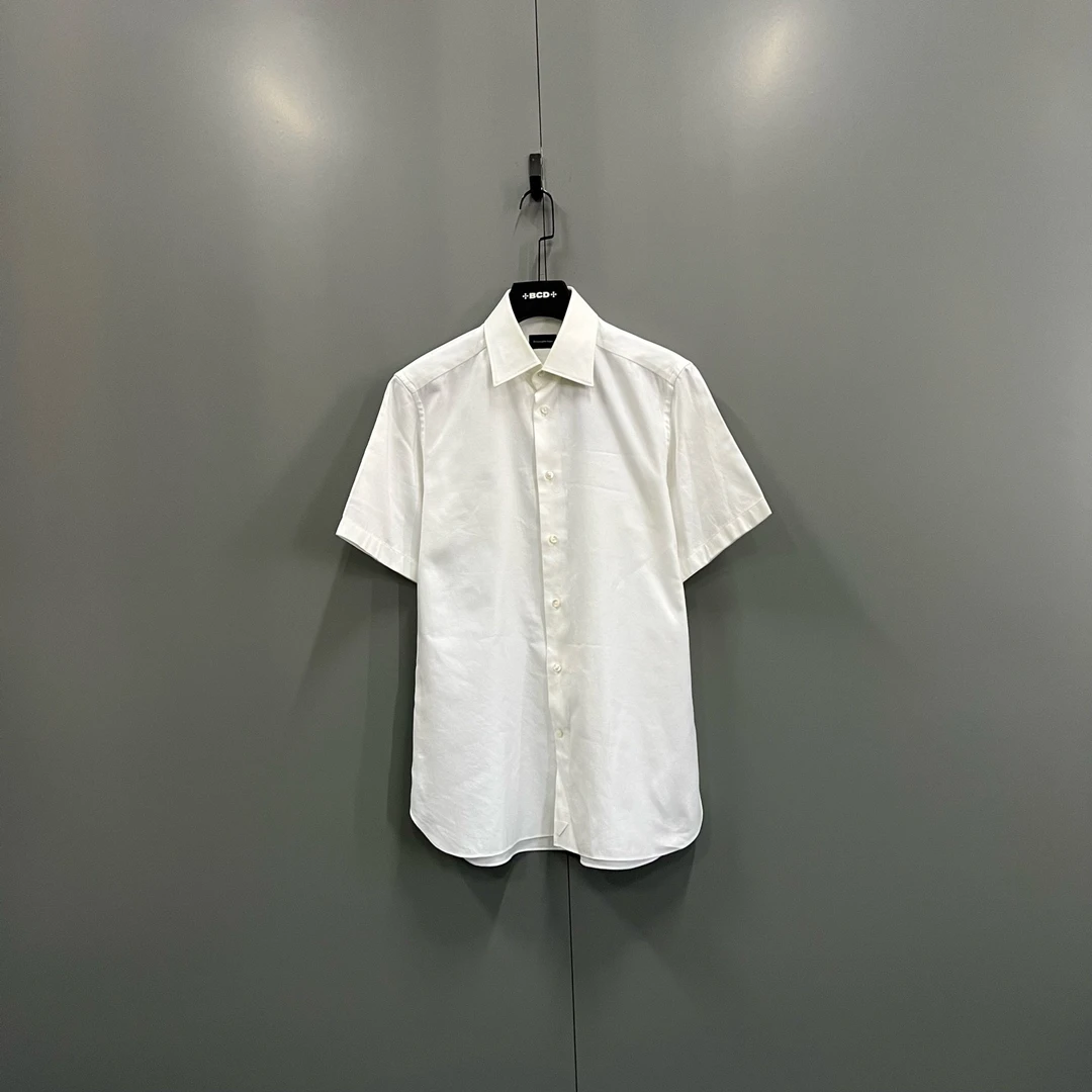 99新 ZEGNA (ll) 杰尼亚 白色短袖衬衫 40码/611036