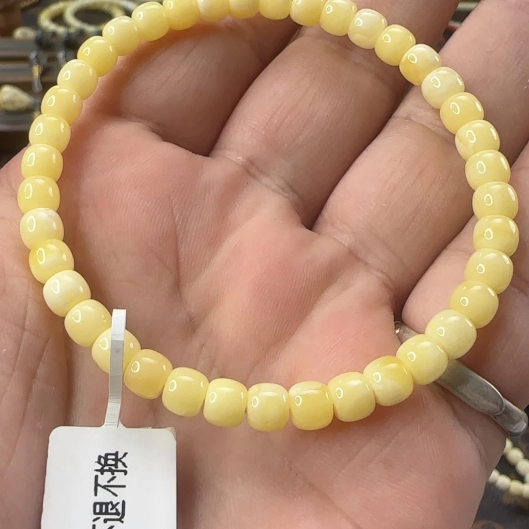 蜜蜡未镶嵌手串5.5mm单圈多样性发其一