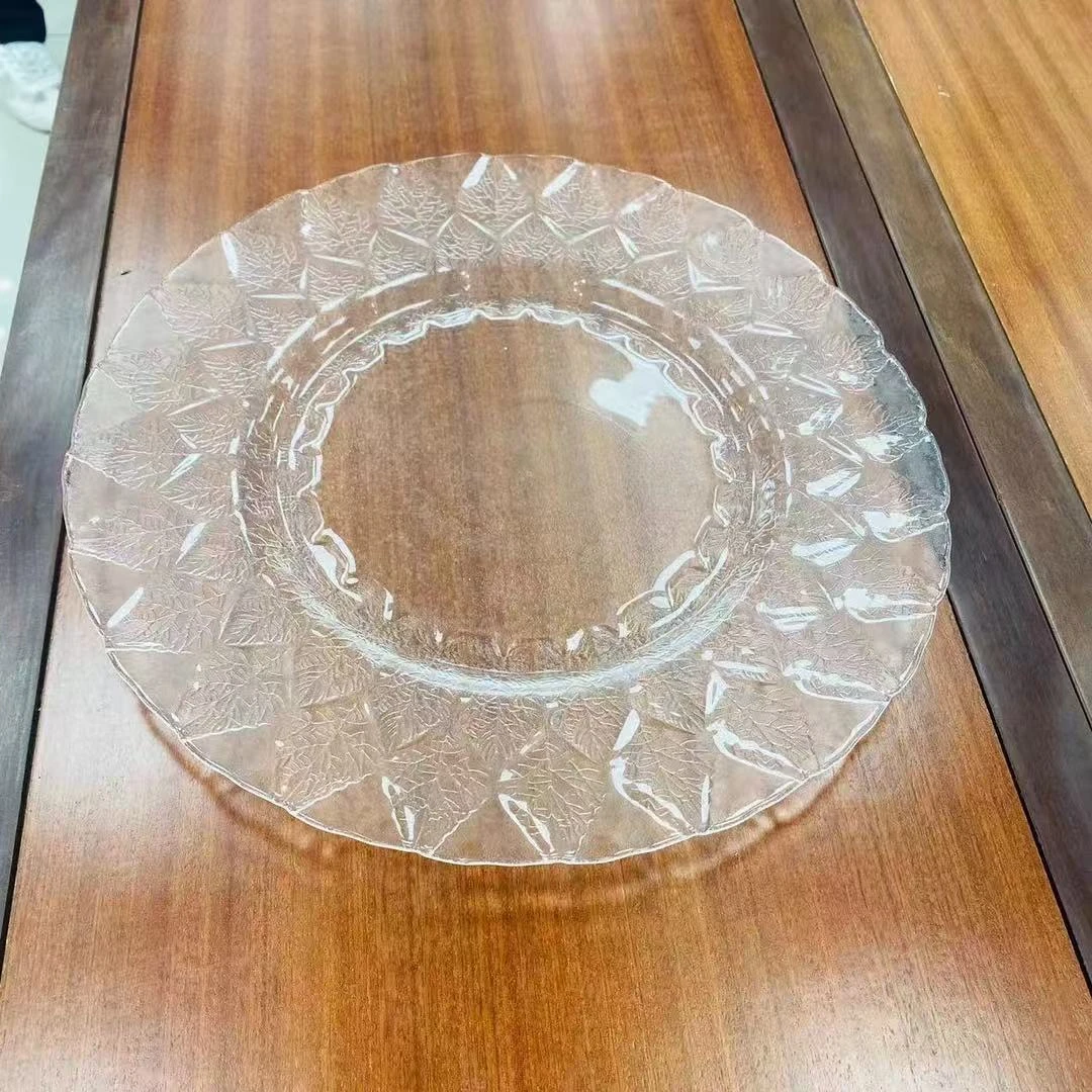 简约树叶大果盘平盘34*2.5cm