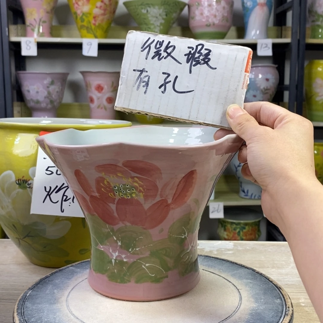 景德镇手工手绘陶瓷花盆
