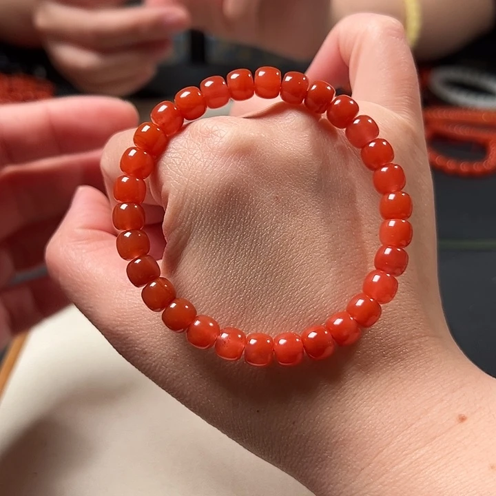 南红玛瑙未镶嵌手串福利冰红色浓