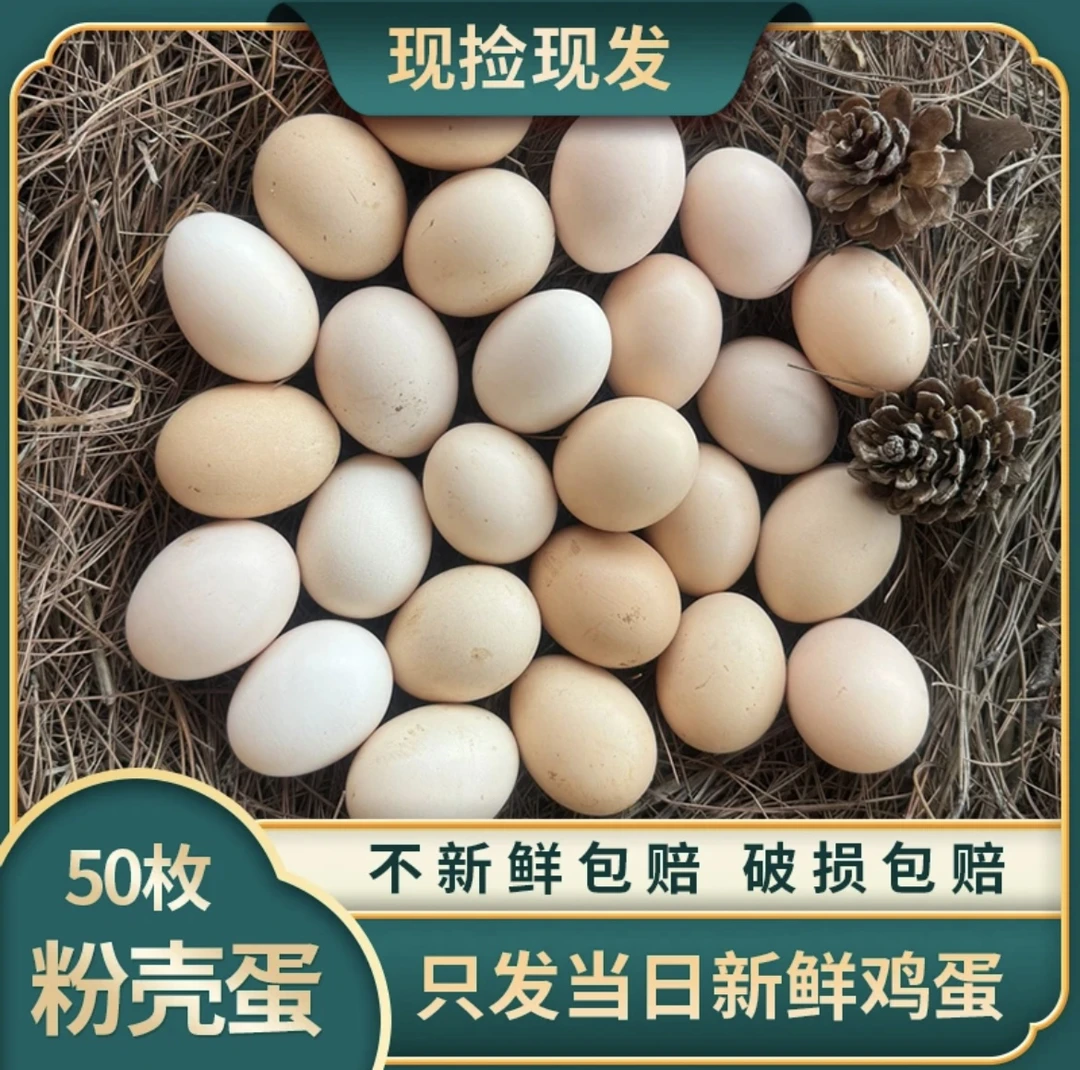 (50枚土鸡蛋)土鸡蛋新鲜现捡现发