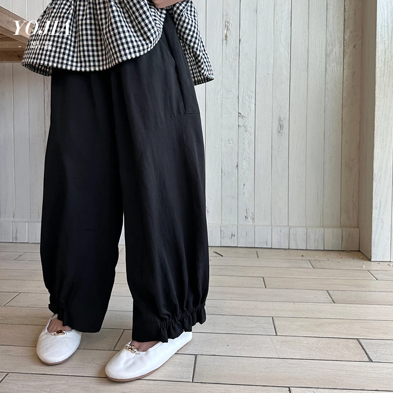 YOJIA女童灯笼裤夏季2025新款韩版薄款小女孩休闲裤童装儿童裤子