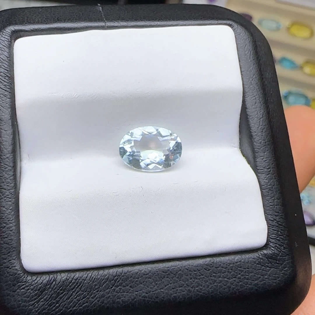 海蓝宝石裸石未镶嵌天然无烧 6.6*9mm 约1.48克拉