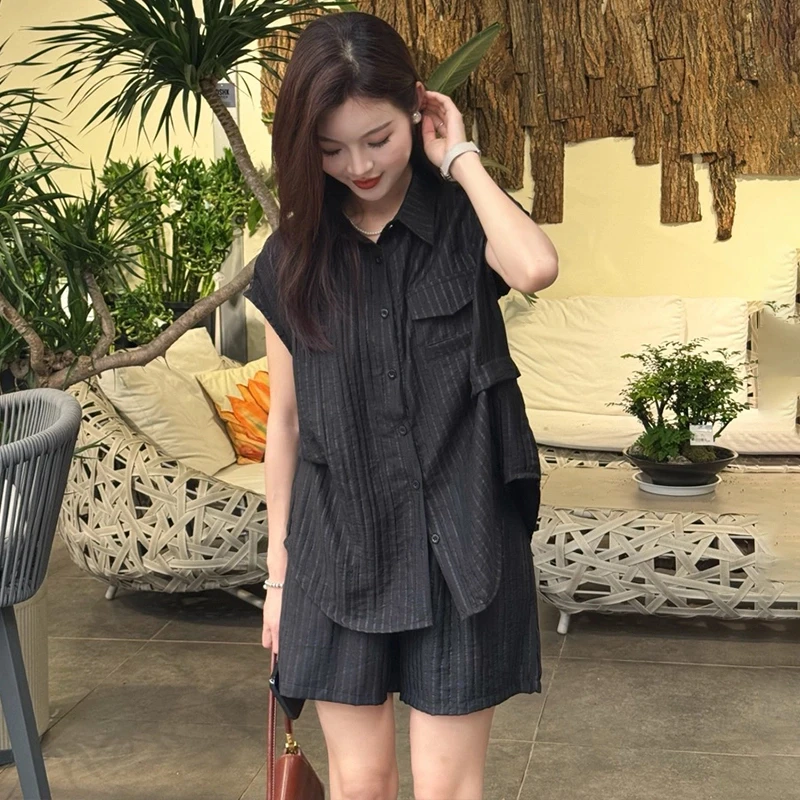 【赠运费险】短裤套装2025夏季新款气质高级松弛感一整套穿搭两件套