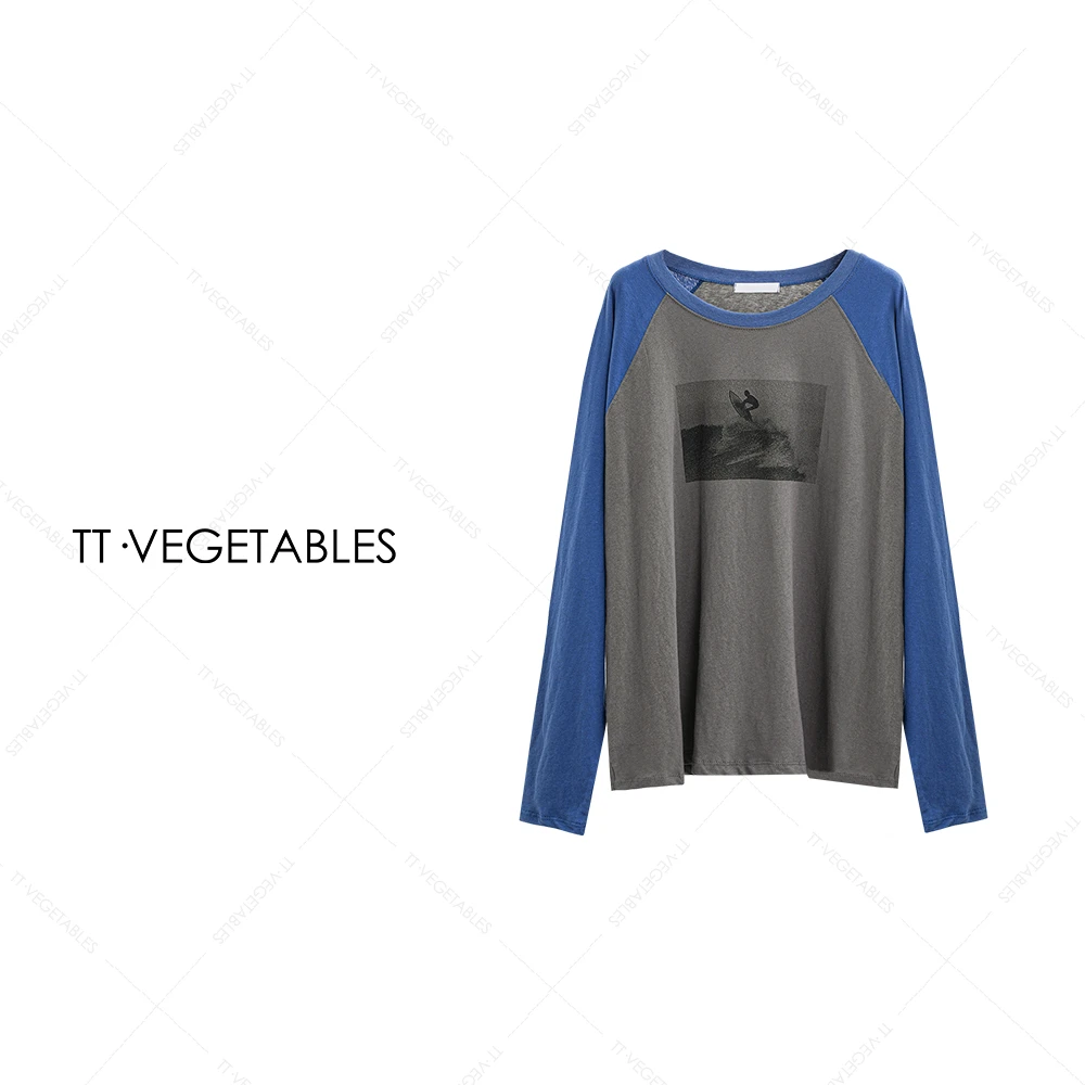 TT・VEGETABLES【序白】关隘 纯棉长袖上衣圆领T恤521680