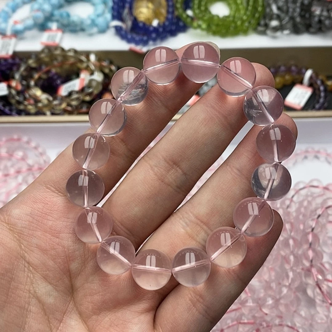 【闪购商品】芙蓉石手链未镶嵌小***鱼冰橘粉