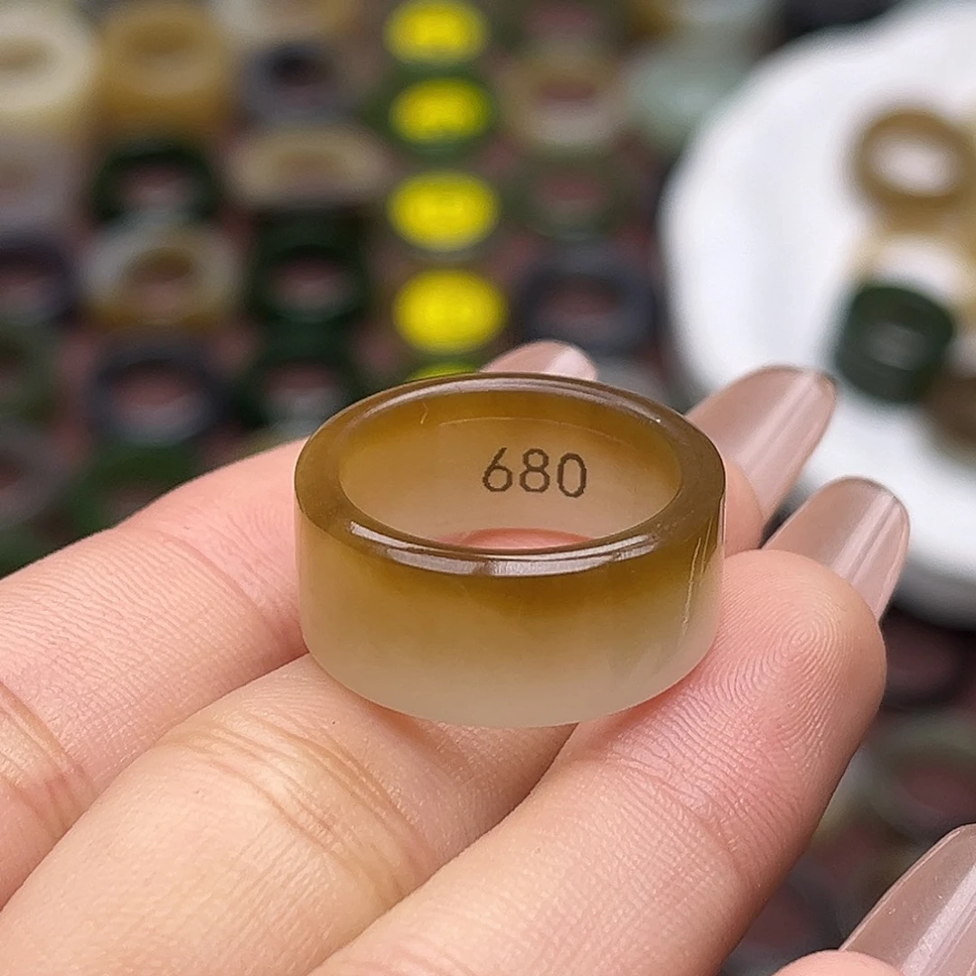 ο***文和田玉未镶嵌戒指17.4