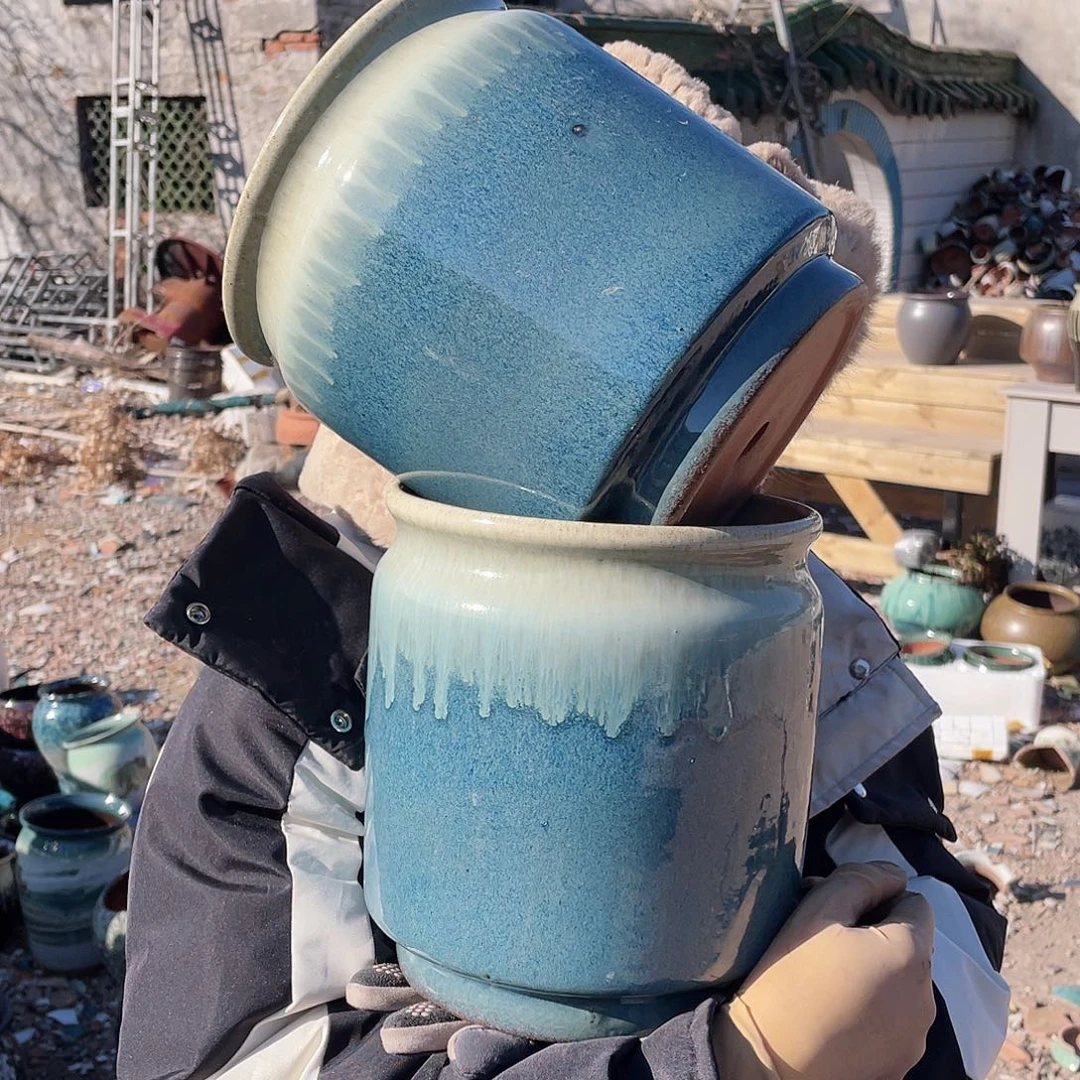红陶王嫂花盆0128-231