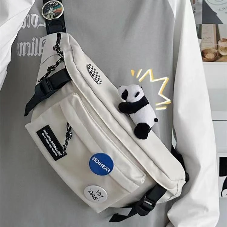 斜挎包男款潮牌休闲男胸前包背包腰包单肩包大容量多分层男款胸包