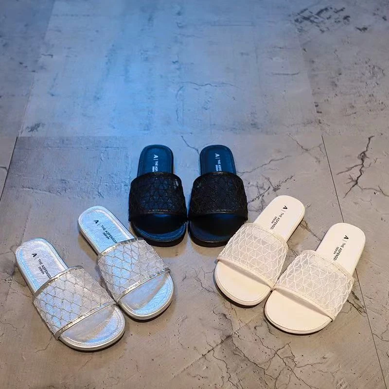 夏休闲款法式拖鞋女新款配裙子仙女风拖鞋989(平底拖鞋)