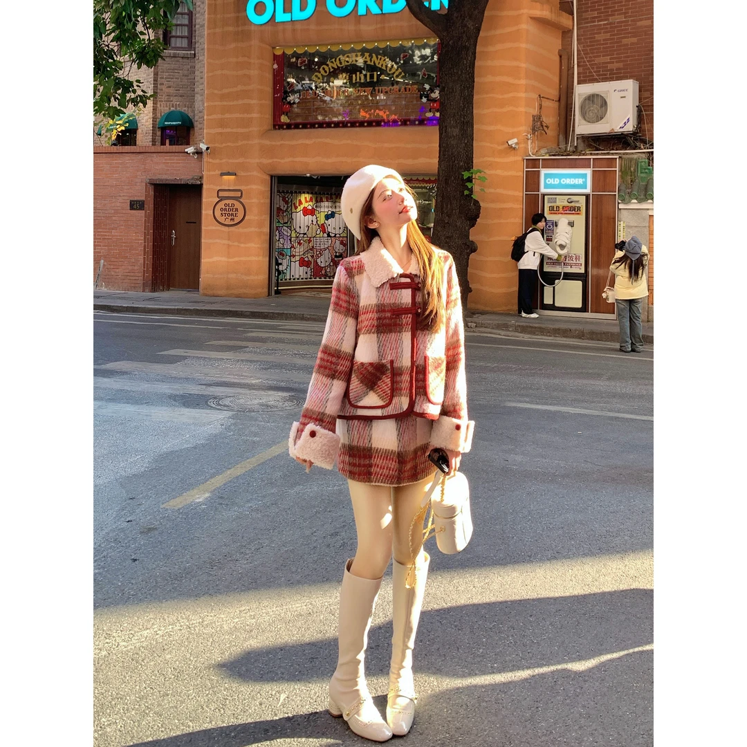 【福利清仓NO退NO换】小个子秋冬女针织气质时尚小香风显瘦套装