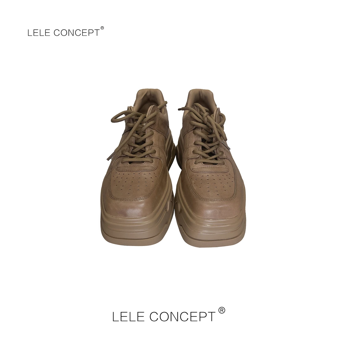 LELE CONCEPT丨【精选推荐】休闲方头黑白厚底休闲鞋X0085