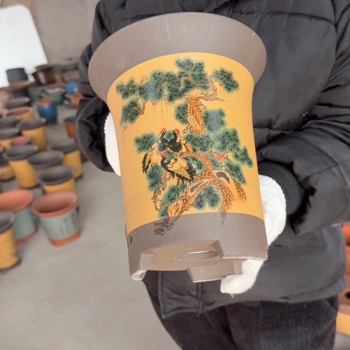 紫砂紫砂花盆19*22