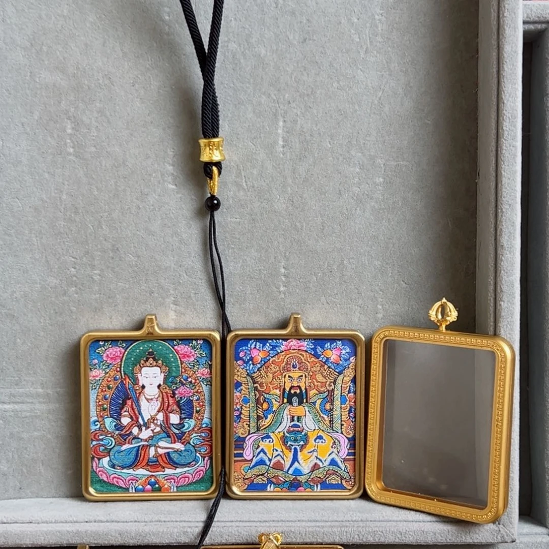 吊坠秦**厨双面铜壳虚空黄老爷