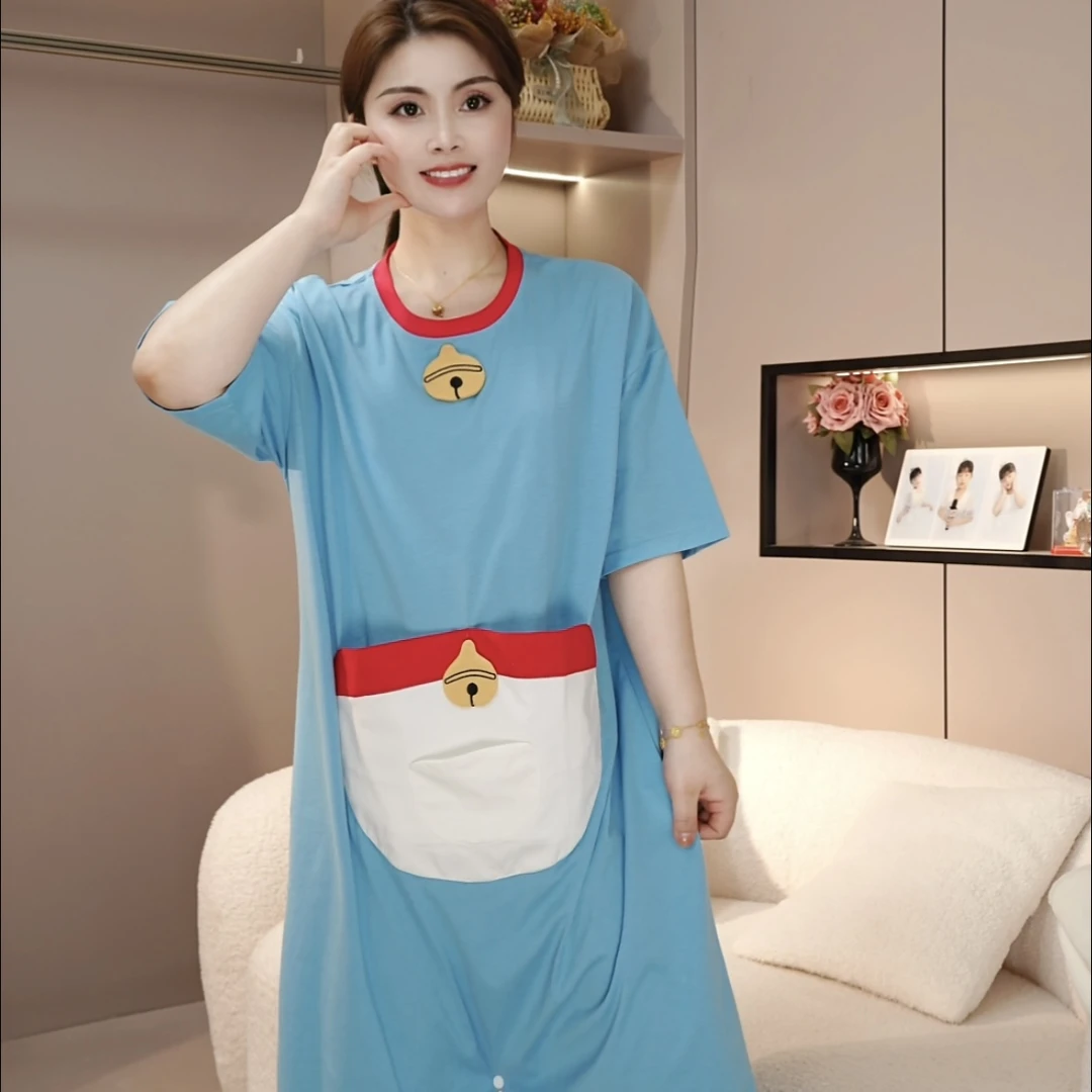 2025夏季新款卡通纯棉连体睡衣家居服睡裙