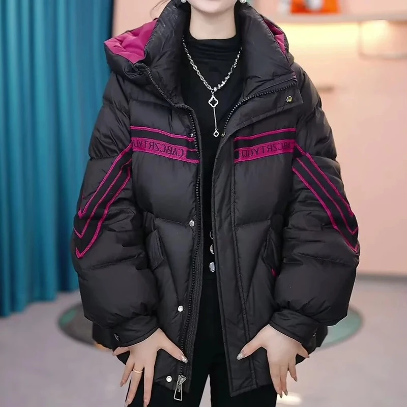 五纺免洗加厚保暖羽绒服2025冬季新款时尚减龄休闲百搭羽绒服