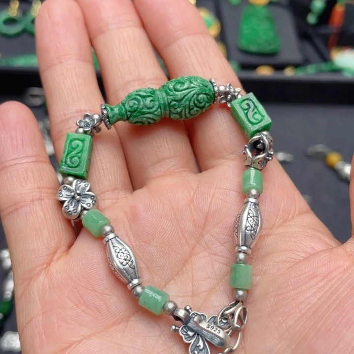 翡翠银S925镶嵌手链