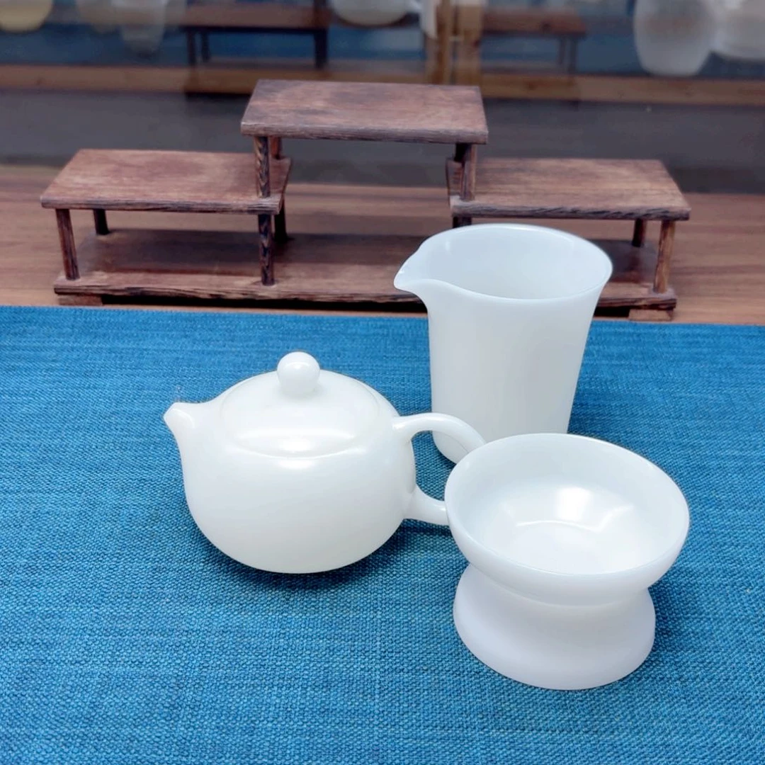 素烧璞玉冰种玉瓷茶具工厂