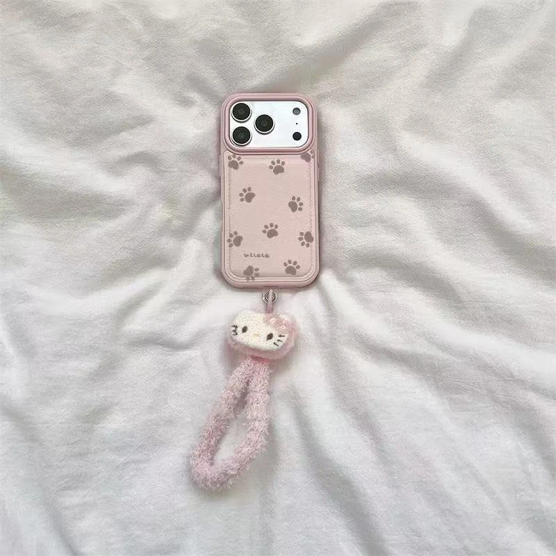 可爱喵咪脚印适用于iphone17Promax手机壳16苹果15卡通14/13防摔